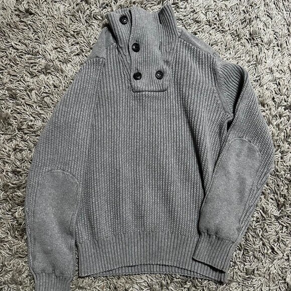 ESPRIT 2000s Chunky Gray Knit Sweater Size L - Picture 1 of 7